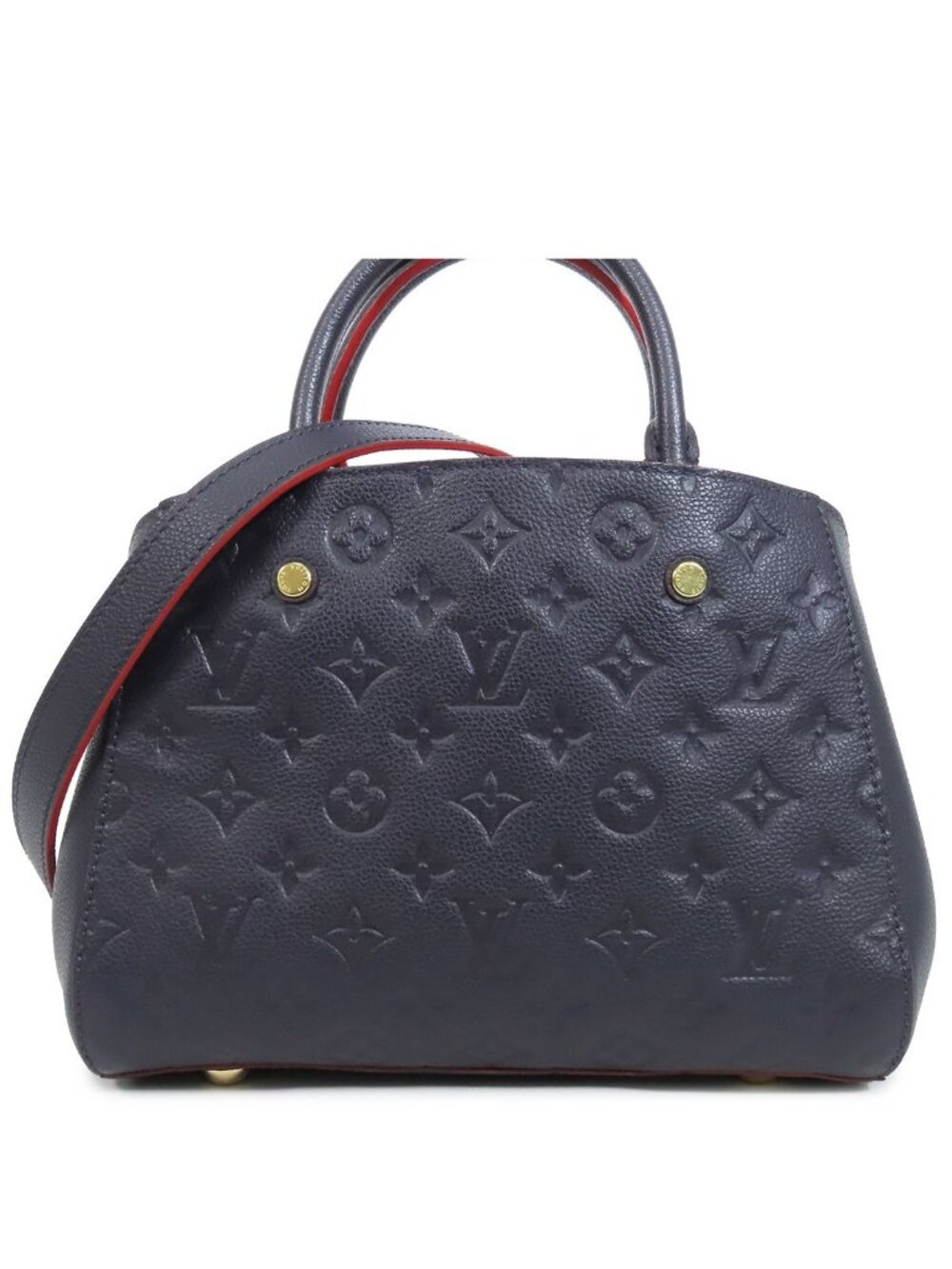 Louis Vuitton Montaigne BB Marine Rouge Navy Monogram Empreinte 2-Way Shoulder